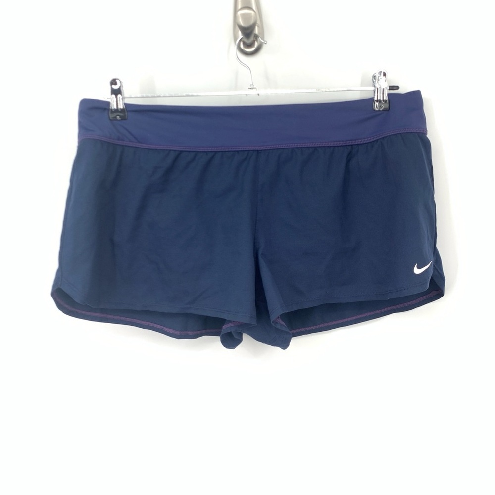 Nike Women Size XL Shorts Navy Blue Athletic Running Liner Swim Bottoms Board